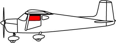 Cessna 120, 140, 150 Door Window (Left or Right); 20 - 342 - 18C, 0411182 - 18C