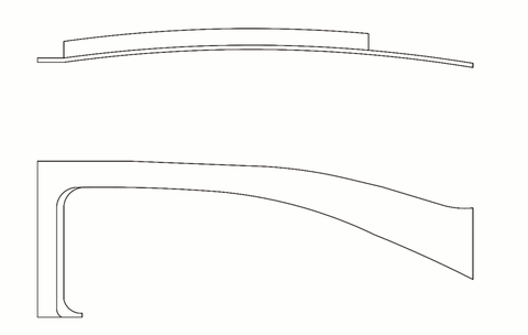 Cessna 182 Interior - Window Molding Skylane RH - 182P (1973), 0715032 - 10 - 21B