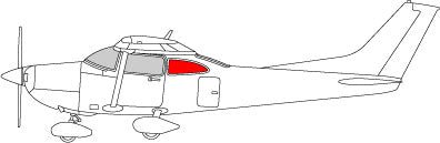 Cessna 182 Rear Side Window (Left or Right) (1960 - 61) 31 - 361 - 18C, 0700111 - 18C