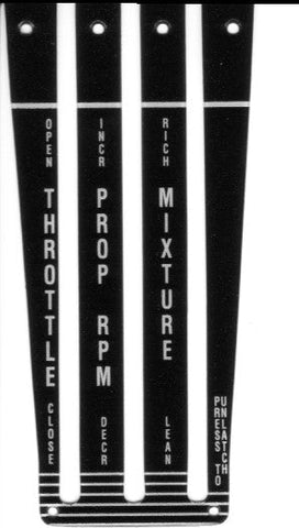 PA28 Throttle Quadrant overlay, 3 Slot 60 - 028412 - 00 - 20P - 20P