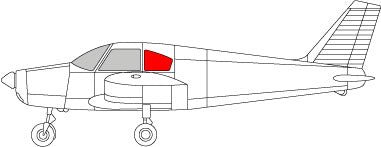 Piper PA28 Rear Window (Left) (Flat) 60 - 055 - 18C; 79143 - 03, 79143 - 04 - 18C