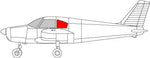 Piper PA28 Rear Window (Left or Right) (Flat) 60 - 052 - 18C; 63073 - 00 , 63073 - 02 - 18C